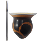 Conjunto Cuia Porongo e Bomba em Aço Inox 304 para Chimarrão Tererê Mate Tradicional